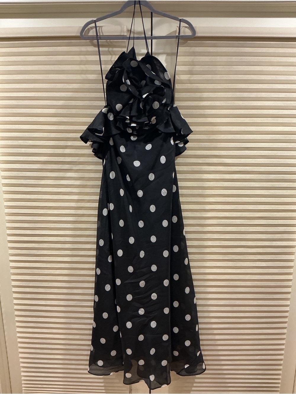 NWOT Zimmerman Black Polka Dot Halter Gown, Size AU 2 = M - Picture 6 of 15